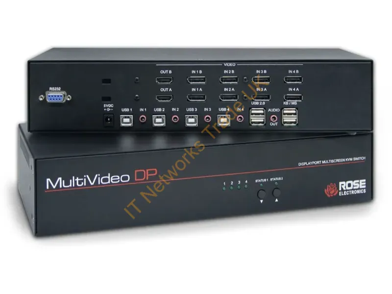 MDM-4T4DPH-A1 - Rose Mdm-4T4Dph-A1 Kvm Switch Rack Mounting Black