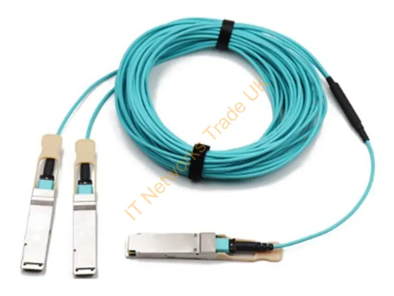 MFA7U40-H010-AX - Axiom Mfa7U40-H010-Ax Infiniband/Fibre Optic Cable 393.7" (10 M) Osfp 2X Qsfp56 Aoc Aqua Color, Stainless Steel