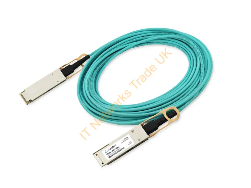 MFA7U40-H015-AX - Axiom Mfa7U40-H015-Ax Infiniband/Fibre Optic Cable 590.6" (15 M) Osfp 2X Qsfp56 Aoc Aqua Color