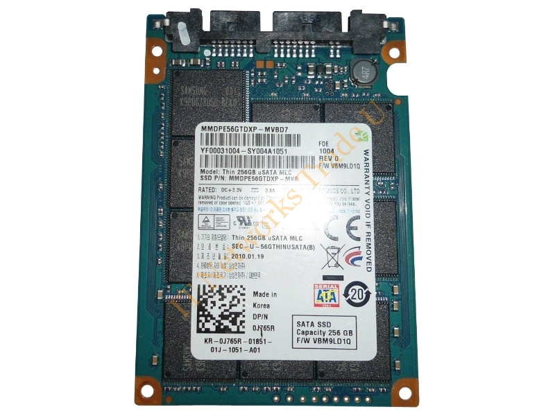 MMDPE56GTDXP-MVBD7-D Samsung 256GB Multi-Level Cell (MLC) SATA 3Gb/s uSATA 1.8-inch Solid State Drive SSD Storage