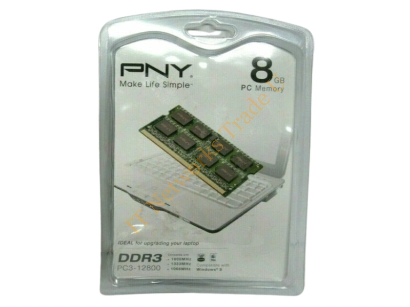 MN8192SD3-1600 PNY 8GB DDR3-1600MHz PC3-12800 non-ECC Unbuffered CL11 204-Pin SoDimm Dual Rank Memory Module Laptop Memory