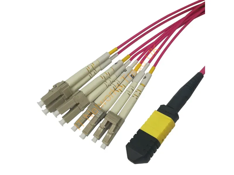 MPO12LC-415 - Deltaco MPO12LC-415 InfiniBand/fibre optic cable 15 m MPO-12 2x LC MPO/UPC Red