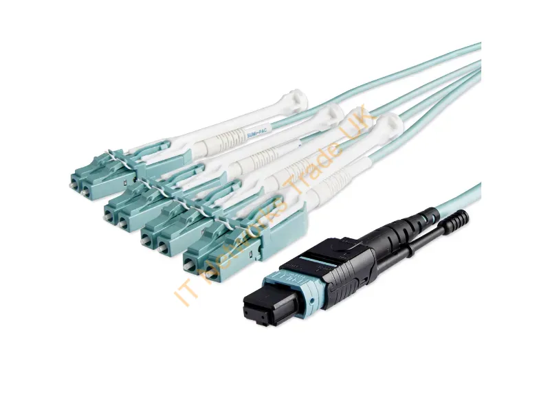 StarTech.com MPO/MTP to LC Breakout Cable Plenum-Rated OM3, 40Gb Push/Pull-Tab 10 m (30 ft.) Fiber Optic Cables
