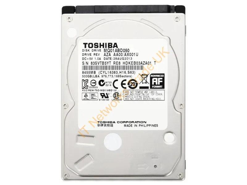 MQ01ABD050V Toshiba Video 500GB 5400RPM SATA 3GB/s 16MB Cache 2.5-inch Internal Laptop Hard Disk Drive Internal HDD