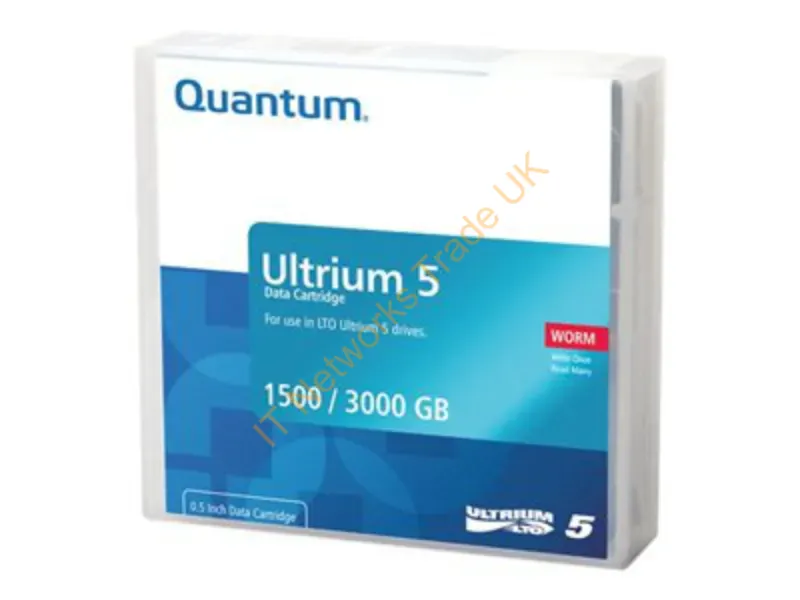 MR-L5WQN-BC Quantum MR-L5WQN-BC LTO Ultrium 5 WORM Data Cartridge with Barcode Labeling LTO Ultrium LTO-5 1.50 TB (Native) / 3 TB (Compressed) Tape Media Storage