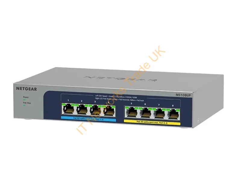 MS108UP-100EUS - Netgear 8Port Switch 100/1000/2500 MS108UP 8-Port Ultra60 Po