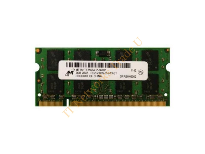 MT16HTF25664HIZ-667M Micron 2GB DDR2-667MHz PC2-5300 non-ECC Unbuffered CL5 200-Pin SoDimm Dual Rank Memory Module Laptop Memory