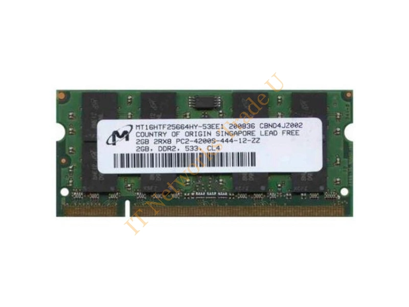 MT16HTF25664HY-53E Micron 2GB DDR2-533MHz PC2-4200 non-ECC Unbuffered CL4 200-Pin SoDimm Dual Rank Memory Module Laptop Memory