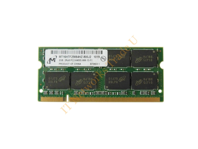 MT16HTF25664HZ-800J2 Micron 2GB DDR2-800MHz PC2-6400 non-ECC Unbuffered CL6 200-Pin SoDimm Memory Module Laptop Memory