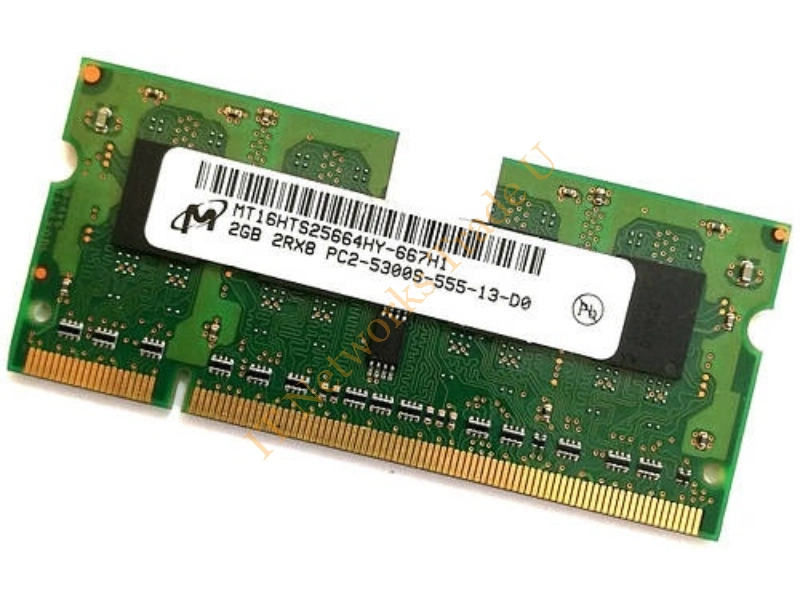 MT16HTS25664HY-667H1 Micron 2GB DDR2-667MHz PC2-5300 non-ECC Unbuffered CL5 200-Pin SoDimm Dual Rank Memory Module Laptop Memory