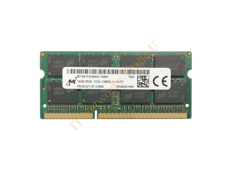 MT16KTF2G64HZ-1G6A1 Micron 16GB DDR3-1600MHz PC3-12800 non-ECC Unbuffered CL11 204-Pin SoDimm 1.35V Low Voltage Dual Rank Memory Module Laptop Memory