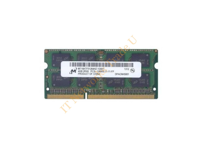 MT16KTF51264HZ-1G6E1 Micron 4GB DDR3-1600MHz PC3-12800 non-ECC Unbuffered CL11 204-Pin SoDimm 1.35V Low Voltage Dual Rank Memory Module Laptop Memory