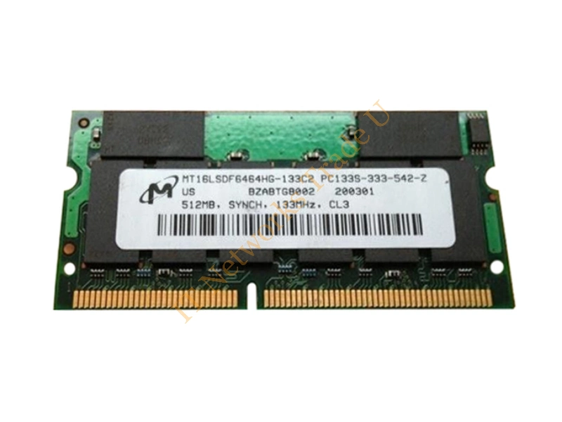 MT16LSDF6464HG-133C2 Micron 512MB 133MHz PC133 non-ECC Unbuffered CL3 144-Pin SoDimm Memory Module Laptop Memory