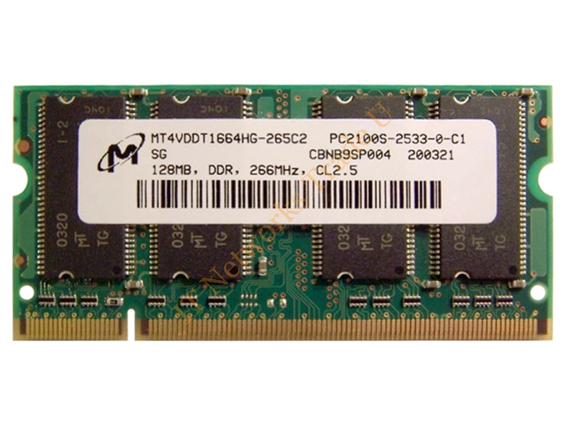 MT16VDDF6464LHG-265C2 Micron 512MB DDR-266MHz PC2100 non-ECC Unbuffered CL2.5 200-Pin SoDimm Memory Module Laptop Memory