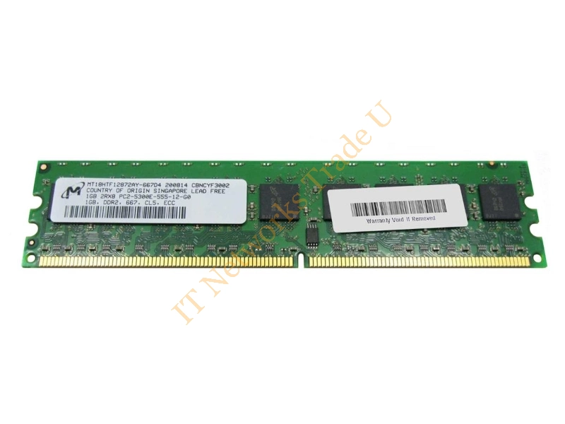 MT18HTF12872AY-667D4 Micron 1GB DDR2-667MHz PC2-5300 ECC Unbuffered CL5 240-Pin DIMM Dual Rank Memory Module Server Memory