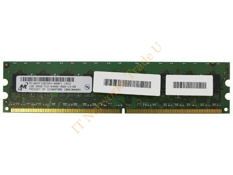 MT18HTF12872AY-800F1 Micron 1GB DDR2-800MHz PC2-6400 ECC Unbuffered CL6 240-Pin DIMM Dual Rank Memory Module Server Memory