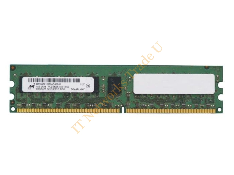 MT18HTF12872AZ-80E Micron 1GB DDR2-800MHz PC2-6400 ECC Unbuffered CL5 240-Pin DIMM Dual Rank Memory Module Server Memory