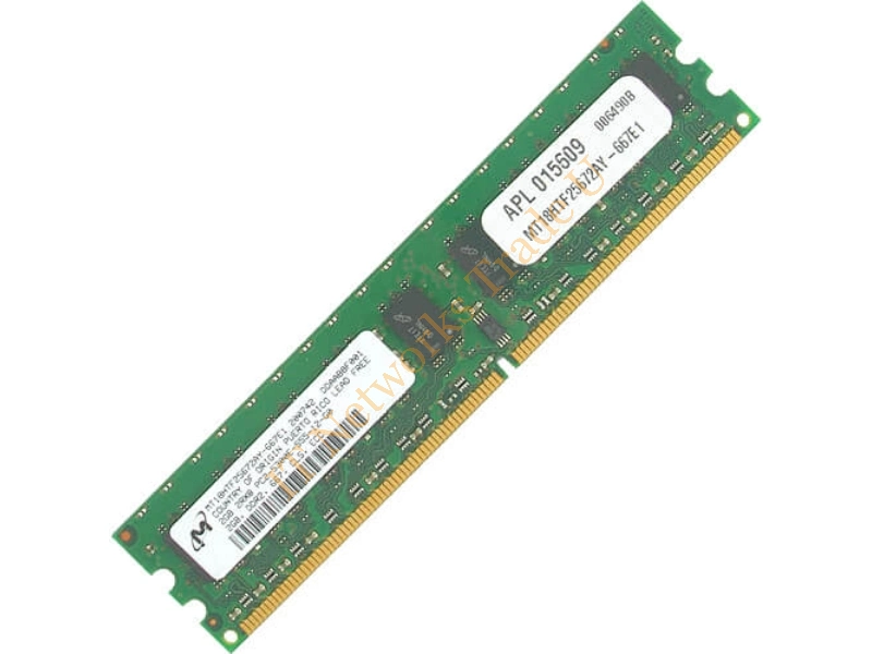 MT18HTF25672AY-53E Micron 2GB DDR2-533MHz PC2-4200 ECC Unbuffered CL4 240-Pin DIMM Dual Rank Memory Module Server Memory