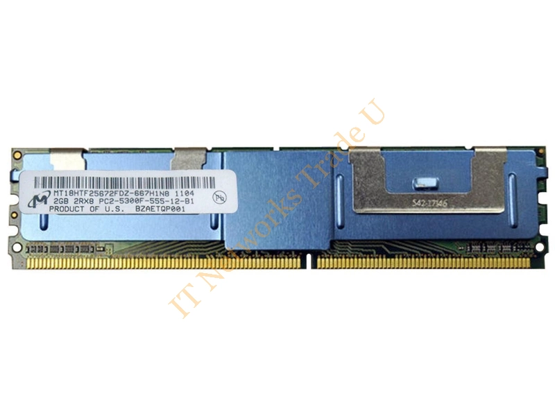 MT18HTF25672FDZ-667H1 Micron 2GB DDR2-667MHz PC2-5300 ECC Fully Buffered CL5 240-Pin DIMM Dual Rank Memory Module Server Memory