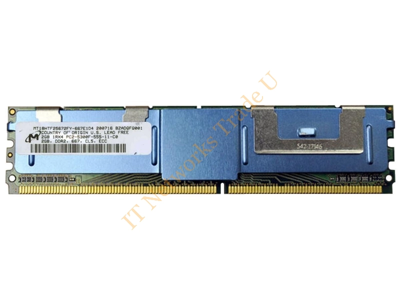 MT18HTF25672FY-667 Micron 2GB DDR2-667MHz PC2-5300 ECC Fully Buffered CL5 240-Pin DIMM Single Rank Memory Module Server Memory