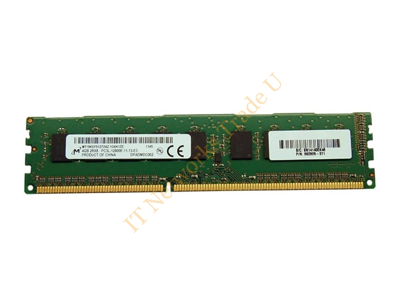 MT18KSF51272AZ-1G6K3 Micron 4GB DDR3-1600MHz PC3-12800 ECC Unbuffered CL11 240-Pin DIMM 1.35V Low Voltage Dual Rank Memory Module Server Memory