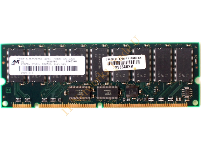 MT18LSDT3272DG-10EB1 Micron 256MB 100MHz PC100 ECC Registered 168-Pin DIMM Memory Module Server Memory