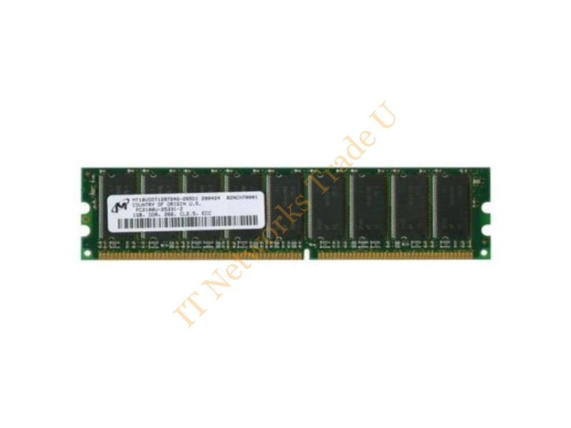 MT18VDDT12872AG-265C1 Micron 1GB DDR-266MHz PC2100 ECC Unbuffered CL2.5 184-Pin DIMM Memory Module Server Memory