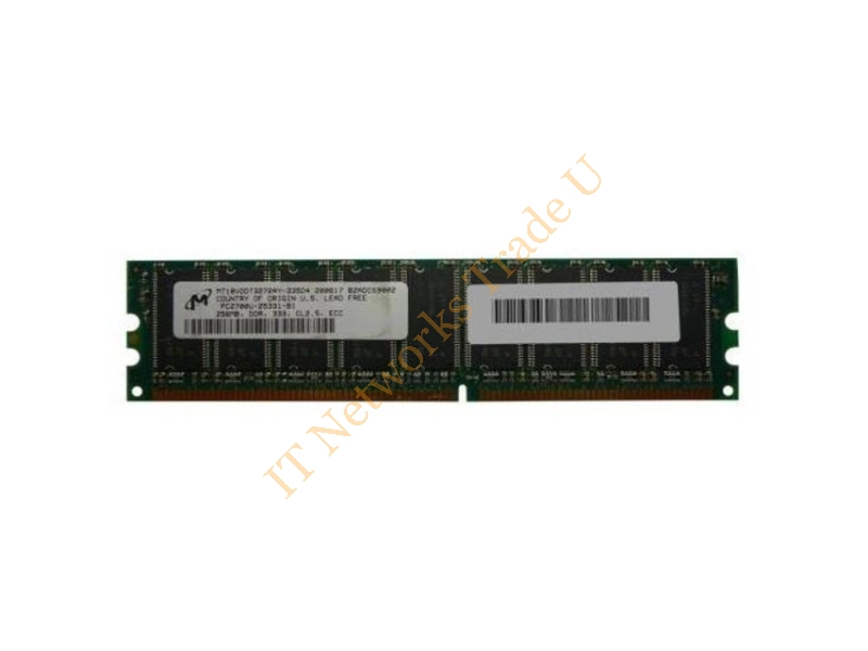MT18VDDT3272AG-335D4 Micron 256MB DDR-333MHz PC2700 ECC Unbuffered CL2.5 184-Pin DIMM Memory Module Server Memory