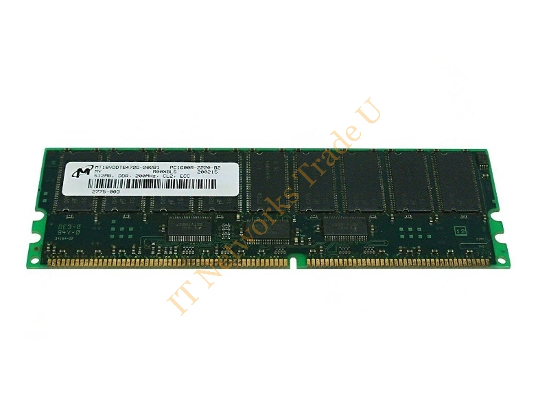 MT18VDDT3272DG-202 Micron 256MB DDR-200MHz PC1600 ECC Registered CL2 184-Pin DIMM Single Rank Memory Module Server Memory