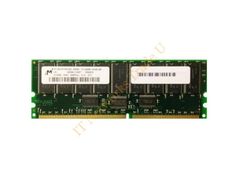 MT18VDDT6472AG-202B1 Micron 512MB DDR-200MHz PC1600 ECC Unbuffered CL2 184-Pin DIMM Memory Module Server Memory