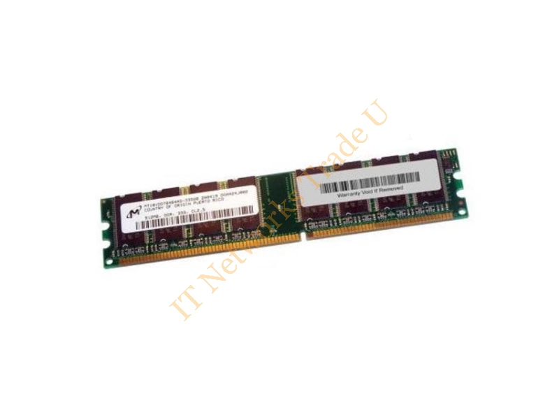 MT18VDDT6472AG-335 Micron 512MB DDR-333MHz PC2700 ECC Unbuffered CL2.5 184-Pin DIMM Memory Module Server Memory