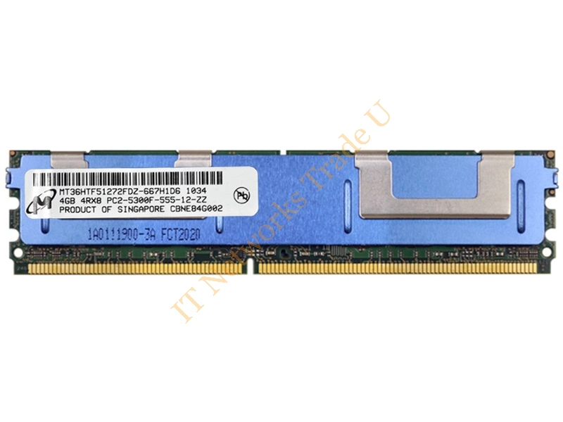 MT36HTF51272FDZ-667H Micron 4GB DDR2-667MHz PC2-5300 ECC Fully Buffered CL5 240-Pin DIMM Quad Rank Memory Module Server Memory