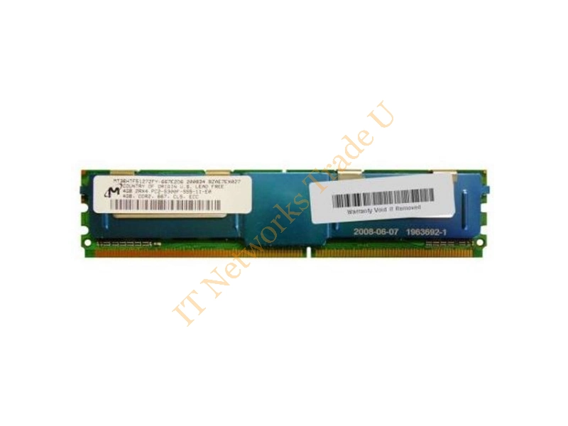 MT36HTF51272FY-667E2 Micron 4GB DDR2-667MHz PC2-5300 ECC Fully Buffered CL5 240-Pin DIMM Dual Rank Memory Module Server Memory