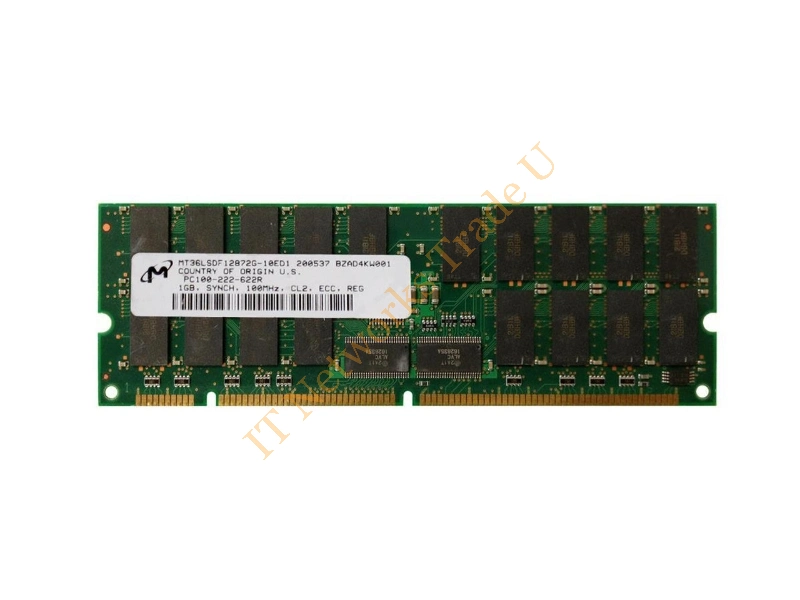 MT36LSDF12872G-10E Micron 1GB 100MHz PC100 ECC Registered CL2 168-Pin DIMM Memory Module Server Memory