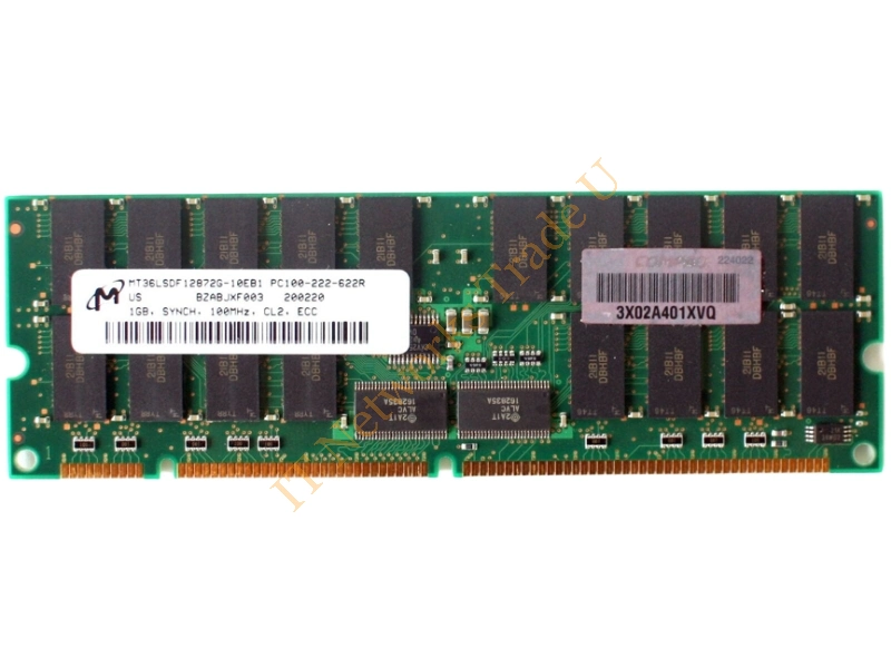 MT36LSDF12872G-10EB1 Micron 1GB 100MHz PC100 ECC Registered CL2 168-Pin DIMM Memory Module Server Memory