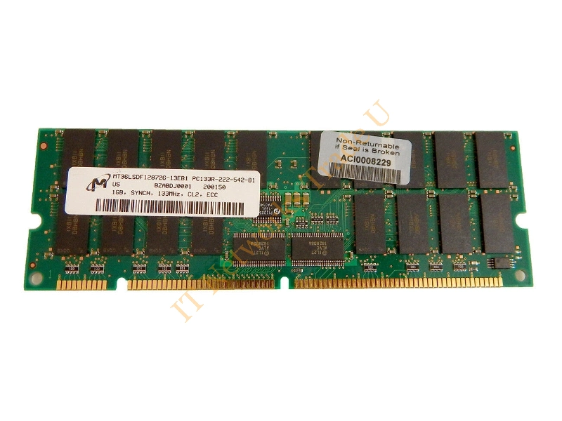 MT36LSDF12872G-13EB1 Micron 1GB 133MHz PC133 ECC Registered CL2 168-Pin DIMM Memory Module Server Memory