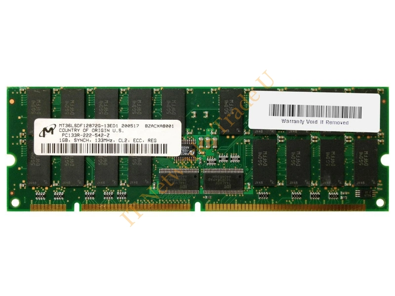MT36LSDF12872G-13ED1 Micron 1GB 133MHz PC133 ECC Registered CL2 168-Pin DIMM Memory Module Server Memory