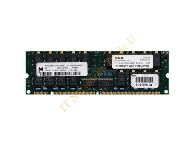 MT36LSDF3272G-10EB3 Micron 256MB 100MHz PC100 ECC Registered CL2 168-Pin DIMM Memory Module Server Memory