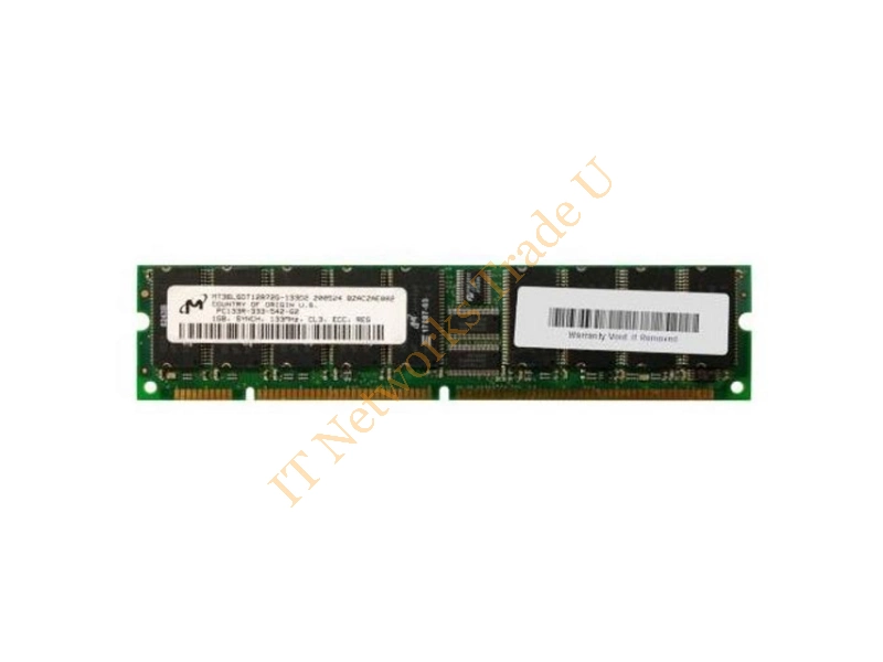 MT36LSDT12872G-133D2 Micron 1GB 133MHz PC133 ECC Registered CL3 168-Pin DIMM Dual Rank Memory Module Server Memory