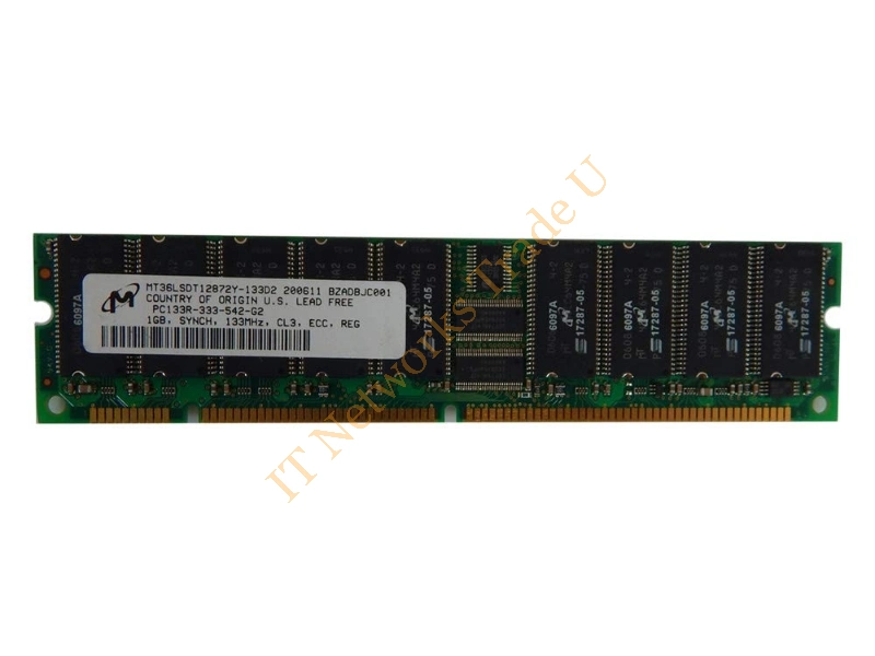 MT36LSDT12872Y-133D2 Micron 1GB 133MHz PC133 ECC Registered CL3 168-Pin DIMM Dual Rank Memory Module Server Memory