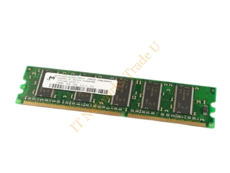 MT5VDDT1672AG-265C3 Micron 128MB DDR-266MHz PC2100 ECC Unbuffered CL2.5 184-Pin DIMM Memory Module Server Memory