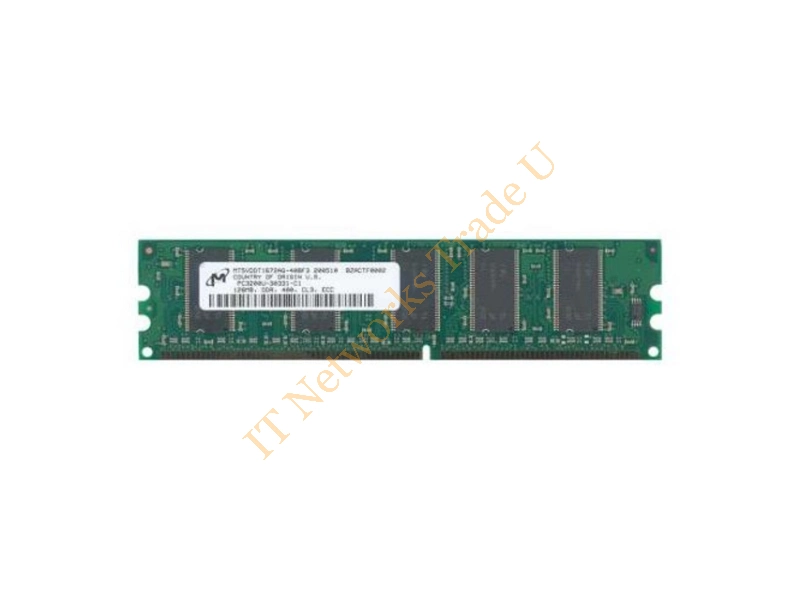 MT5VDDT1672AG-40BC Micron 128MB DDR-400MHz PC3200 ECC Unbuffered 184-Pin DIMM Single Rank Memory Module Server Memory