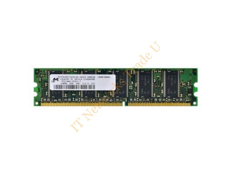 MT5VDDT1672LAG-265 Micron 128MB DDR-266MHz PC2100 ECC Unbuffered CL2.5 184-Pin DIMM Single Rank Memory Module Server Memory