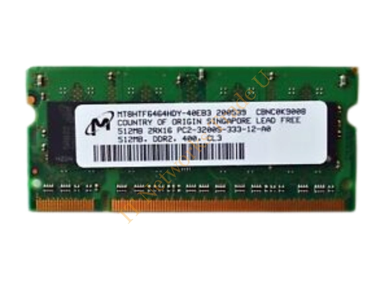 MT8HTF6464HDY-40E Micron 512MB DDR2-400MHz PC2-3200 non-ECC Unbuffered CL3 200-Pin SoDimm Memory Module Laptop Memory