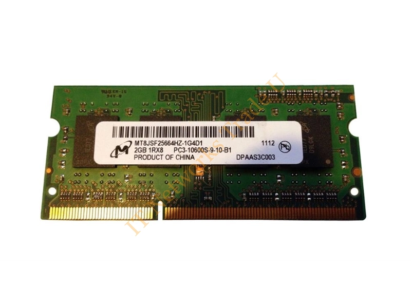 MT8JTF25664HZ-1G4 Micron 2GB DDR3-1333MHz PC3-10600 non-ECC Unbuffered CL9 204-Pin SoDimm Single Rank Memory Module Laptop Memory
