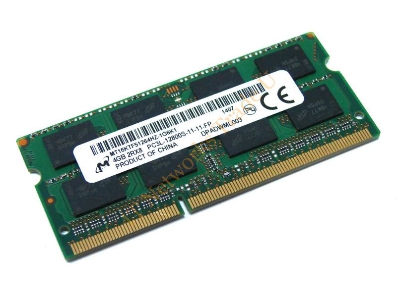 MT8JTF51264HDZ-1G4D1 Micron 4GB DDR3-1333MHz PC3-10600 non-ECC Unbuffered CL9 204-Pin SoDimm Dual Rank Memory Module Laptop Memory