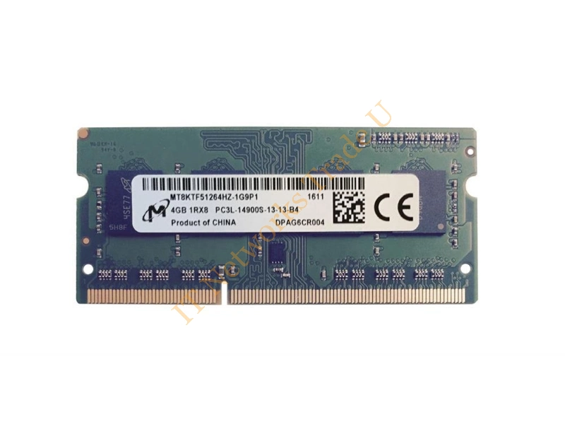 MT8KTF51264HZ-1G9 Micron 4GB DDR3-1866MHz PC3-14900 non-ECC Unbuffered CL13 SoDimm 1.35V Low Voltage Single Rank Memory Module Laptop Memory