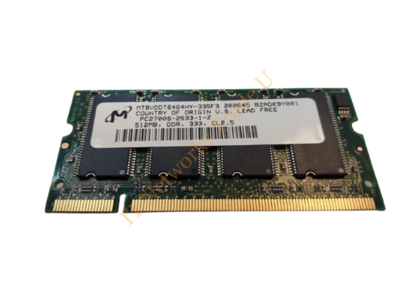 MT8VDDT6464HY-335F3 Micron 512MB DDR-333MHz PC2700 non-ECC Unbuffered CL2.5 200-Pin SoDimm Memory Module Laptop Memory