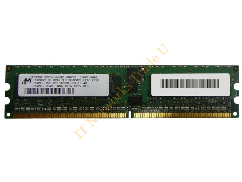 MT9HTF3272AG-40EB2 Micron 256MB DDR2-400MHz PC2-3200 ECC Unbuffered CL3 240-Pin DIMM Single Rank Memory Module Server Memory