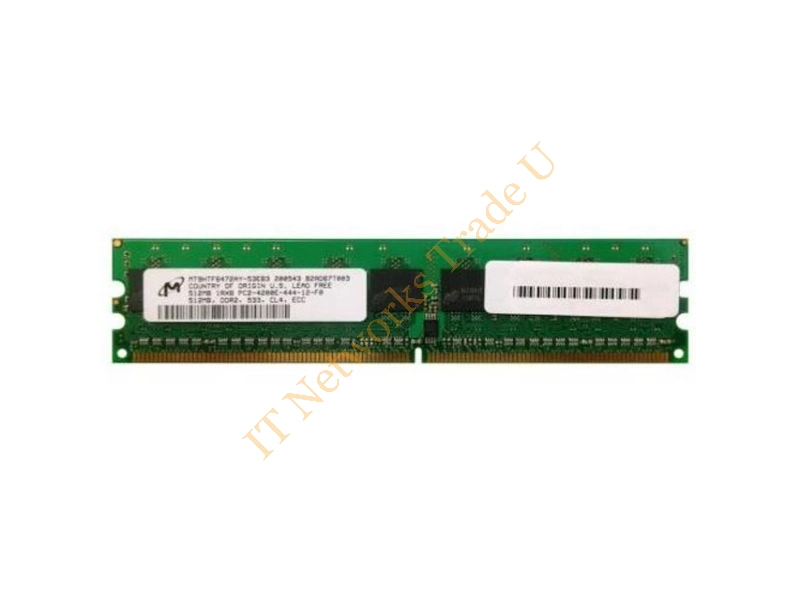 MT9HTF6472AY-53E Micron 512MB DDR2-533MHz PC2-4200 ECC Unbuffered CL4 240-Pin DIMM Single Rank Memory Module Server Memory